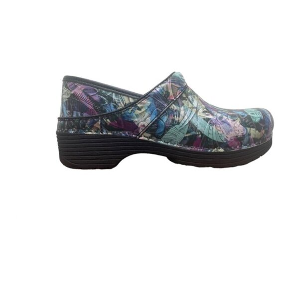 Dansko New Women's LT Pro Clogs Watercolor Tooled Leather size 38 - Picture 6 of 11